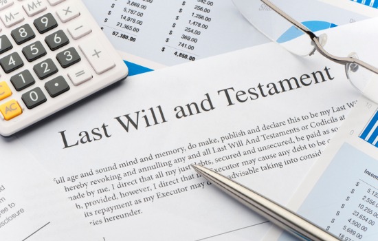 Paperwork for a last will and testament